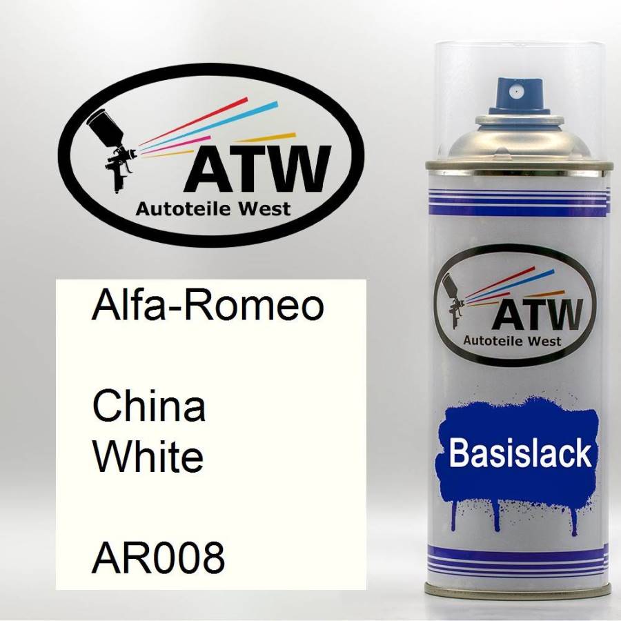 Alfa-Romeo, China White, AR008: 400ml Sprühdose, von ATW Autoteile West.